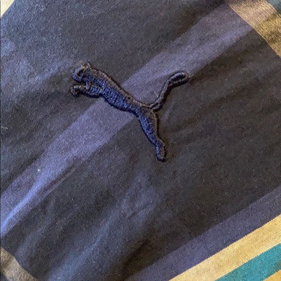 Puma cotton plaid snap down tunic blouse dress S - Picture 2 of 8